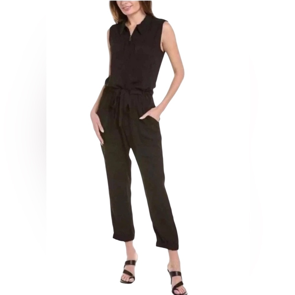 CABI Caper Jumpsuit style #5944 black cargo utility jogger style jumpsuit size M